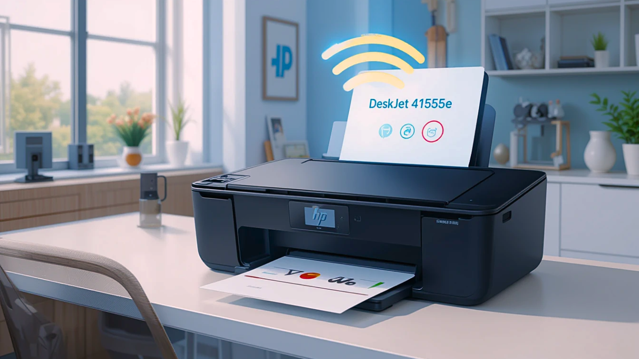 HP DeskJet 4155e Printer Setup Support for Windows, Mac or Wi-Fi