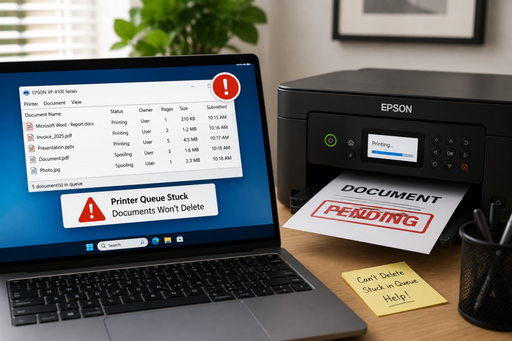 Epson Printer Queue Stuck or Won't Delete