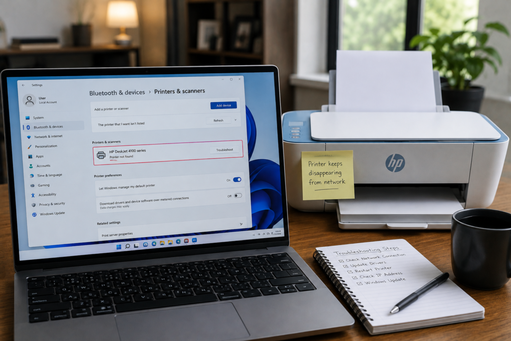 HP Printer Disappears From Network