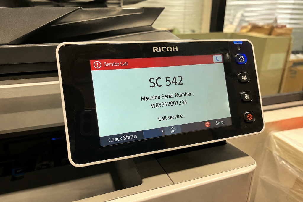 Ricoh Printer Showing SC 542